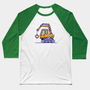Tractor Vehicle Cartoon Illustration Baseball T-Shirt